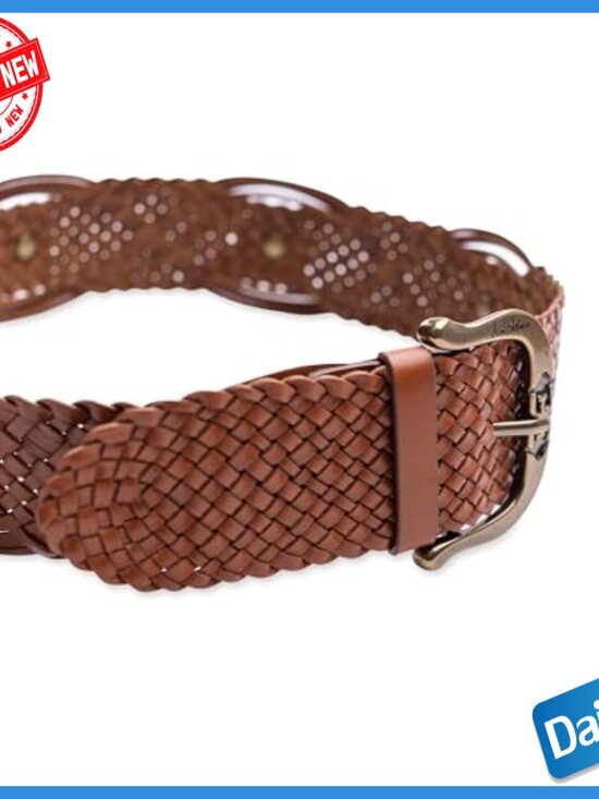 Wide Braided Leather Belt Adjustable Harness Buckle Size X-Large main image 5